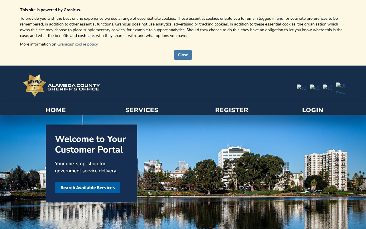 Alameda County booking photo public records request customer portal